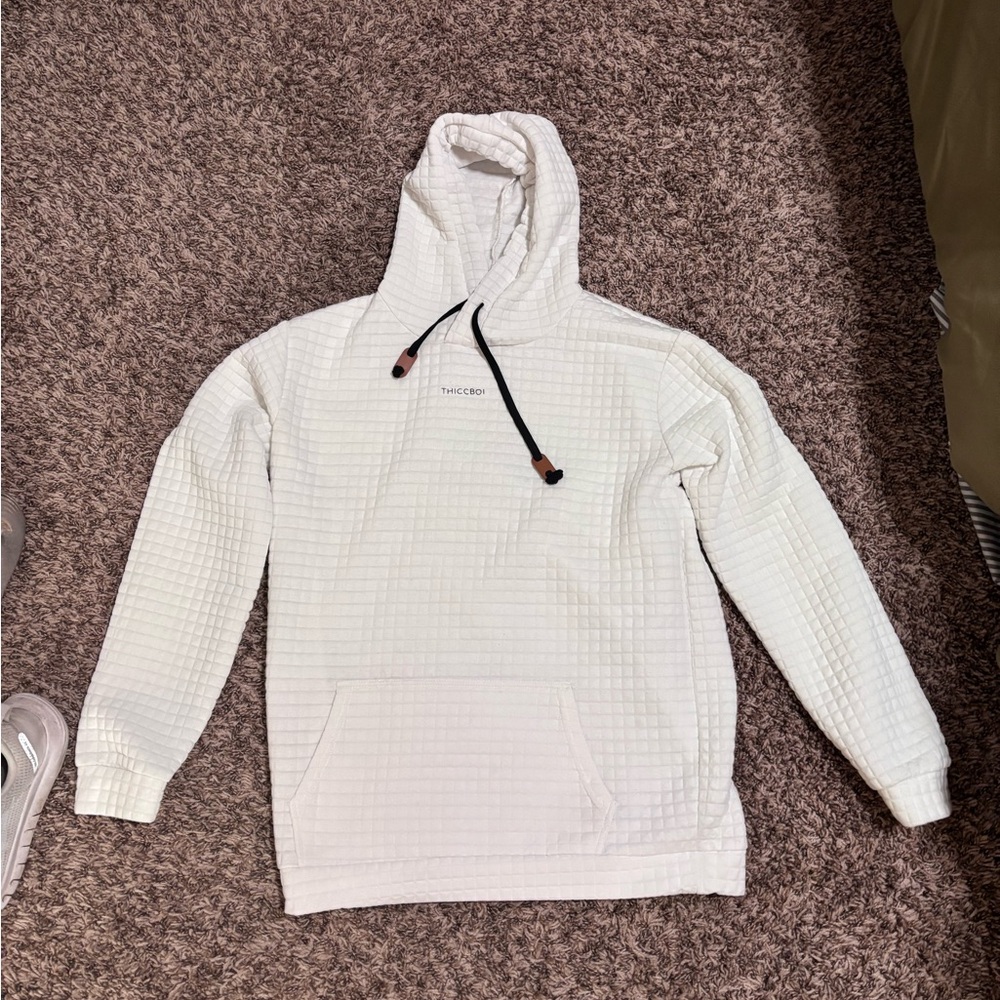 White Textured THICCBOI Hoodie
